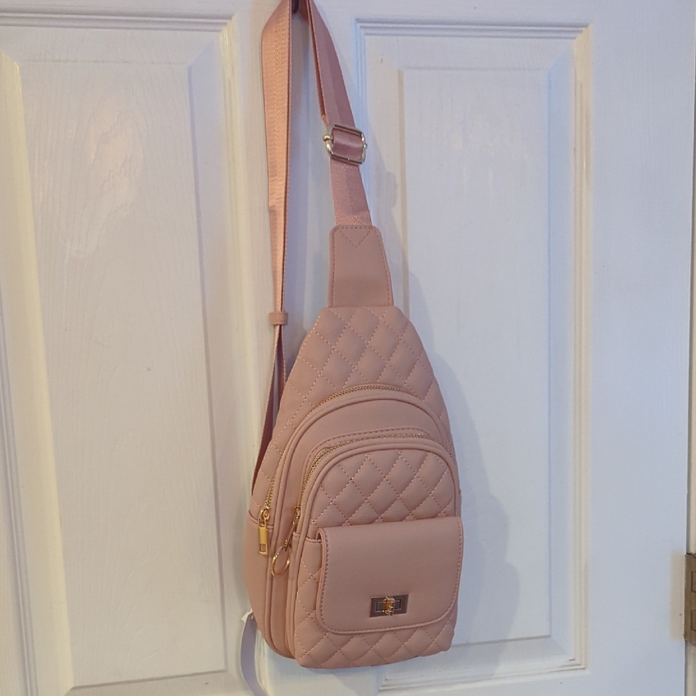 Quilted Pink Crossbody Bag